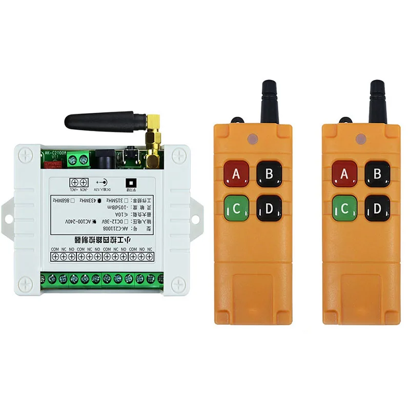 Ndustrial Sector AC110V 220V 4CH RF Wireless Remote Control Switch Radio Receiver With 2000M Long Distance Remote controller