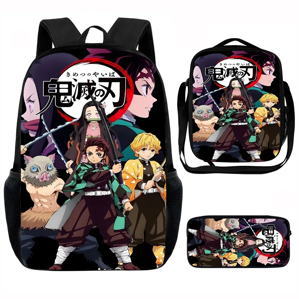 

Anime D-demons S-slayers Child School Backpack with Lunch Bags ,Pencil Bags ,School Bags for Boys Girls Best Gift