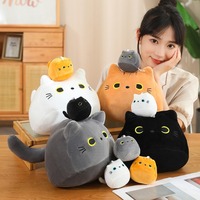 7/30CM Cat Doll Small Pendant Cuddly Pillow Cushion Ins Black Cat Plush Toy Doll for Girl Gift Plushie Stuffed Toys