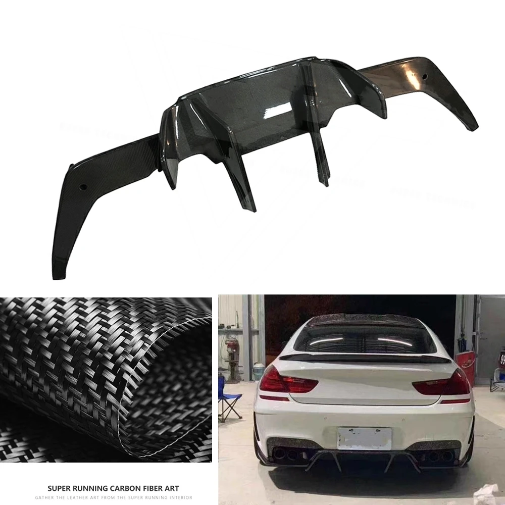 Carbon Fiber Rear Bumper Diffuser Splitter Lip Exhaust Boot Spoiler Lower Auto Acccessories For BMW F12 F13 F06 M6 2010-2015