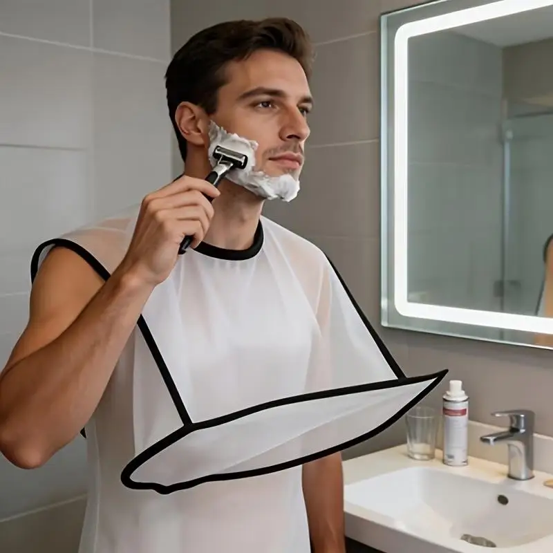 Waterproof Men's Grooming Beard Bib Anti-Stain Quick Dry Fabric Non-Stick Shaving Catcher for Home Daily Shaving