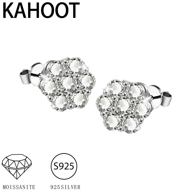 

925 Silver Moissanite Petal Earrings Gorgeous Sparkling Fashion Jewelry Gift