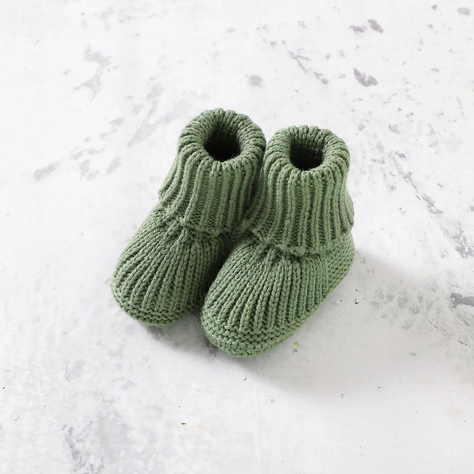 Baby Babys chuhe Handschuhe Set solide gestrickte Neugeborene Jungen Mädchen Kleidung Zubehör handgemachte Kleinkind Kind süße Stiefel Fäustlinge 0-18m