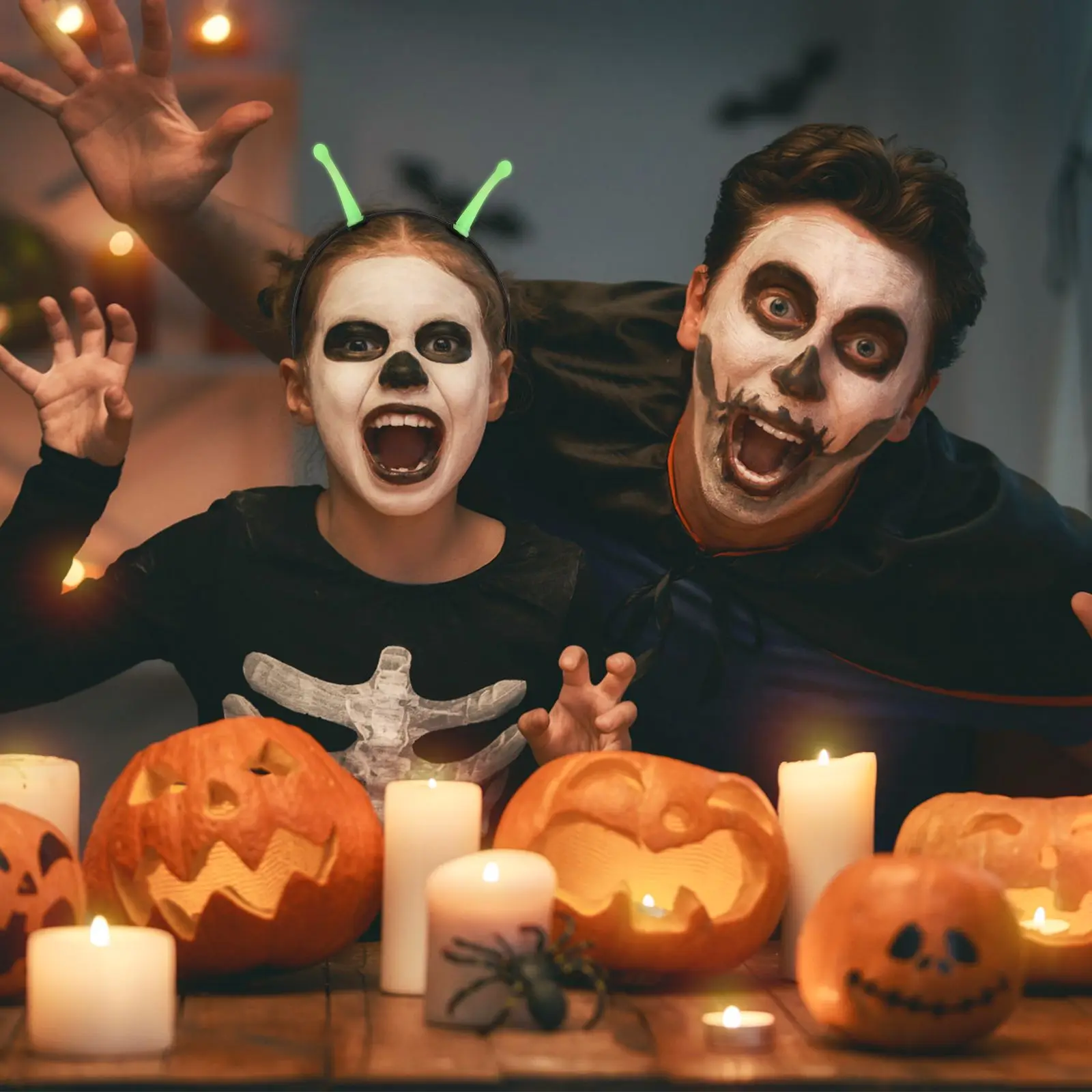 Ikat Kepala Antena Kostum Halloween Aksesori Rambut Wanita Ikat Kepala Halloween Alat Peraga Pesta Wanita Lucu Dewasa