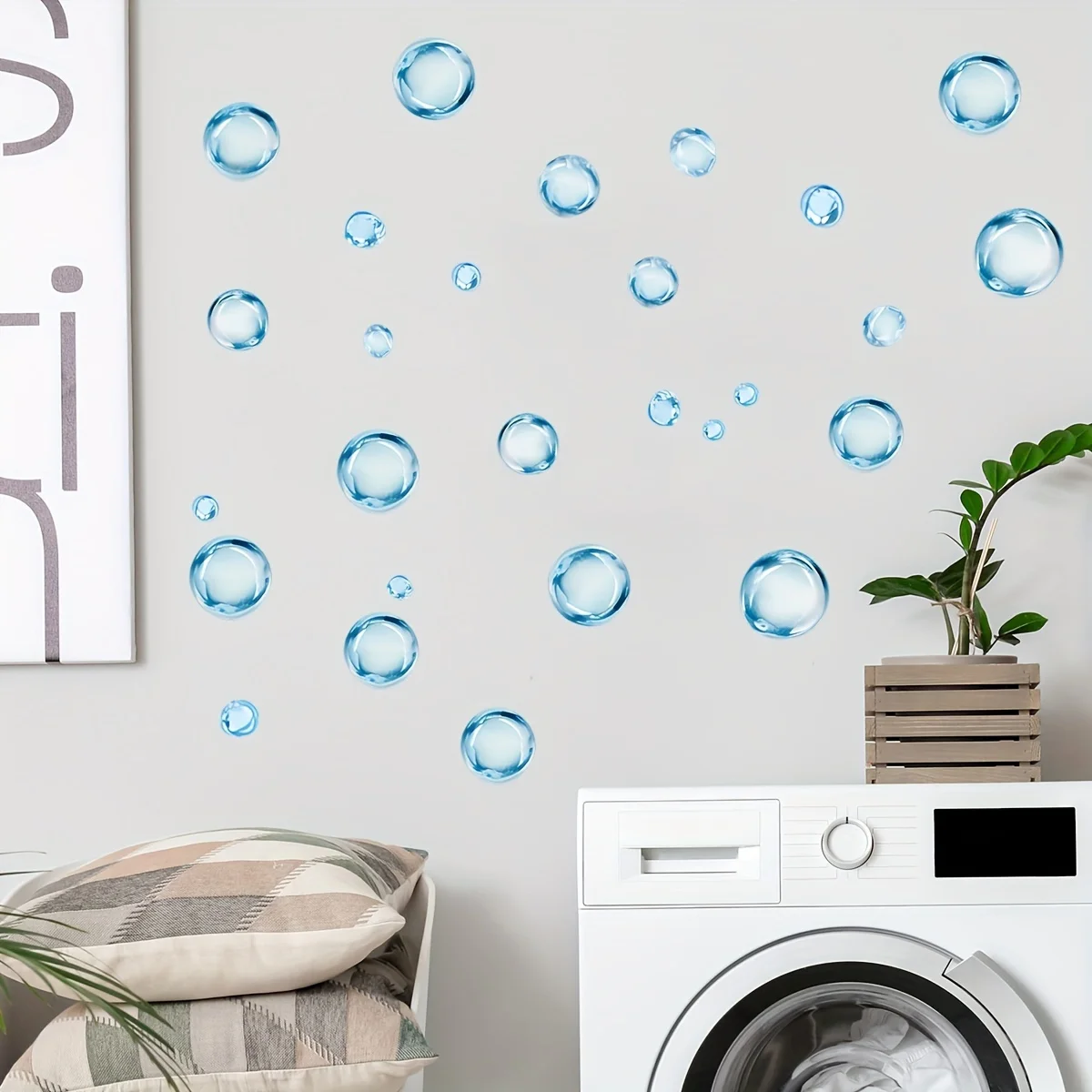 1pc Transparent Water Drop Bubble Themed Wall Decals, suitable for decorating bathrooms, kids' rooms, kitchens,a refreshing gift
