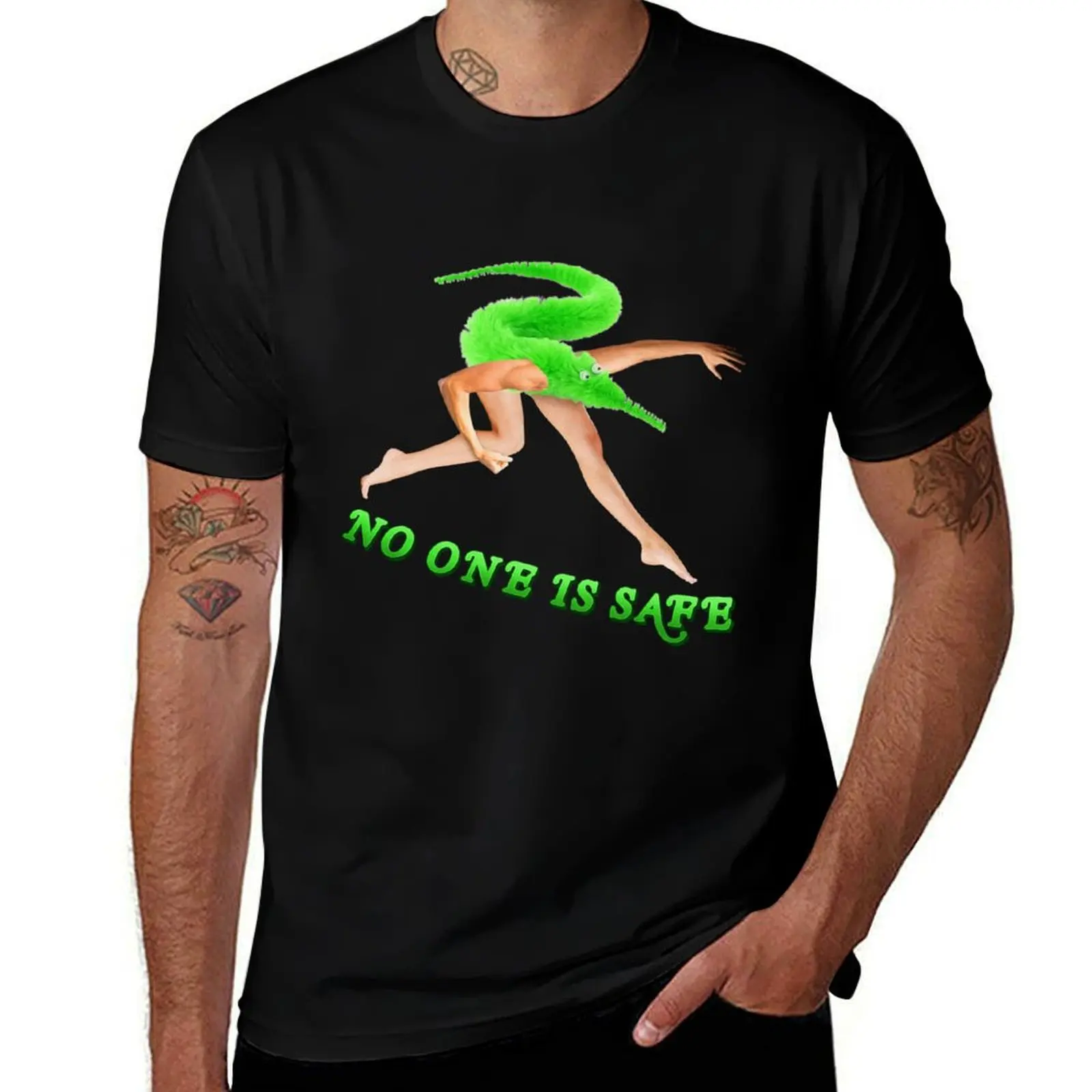 Worm on a String Time ~ Painting Aesthetic Cursed Collection ~ No One is Safe Set ~ Green T-Shirt Quick Dry Light Sports T-Shirt