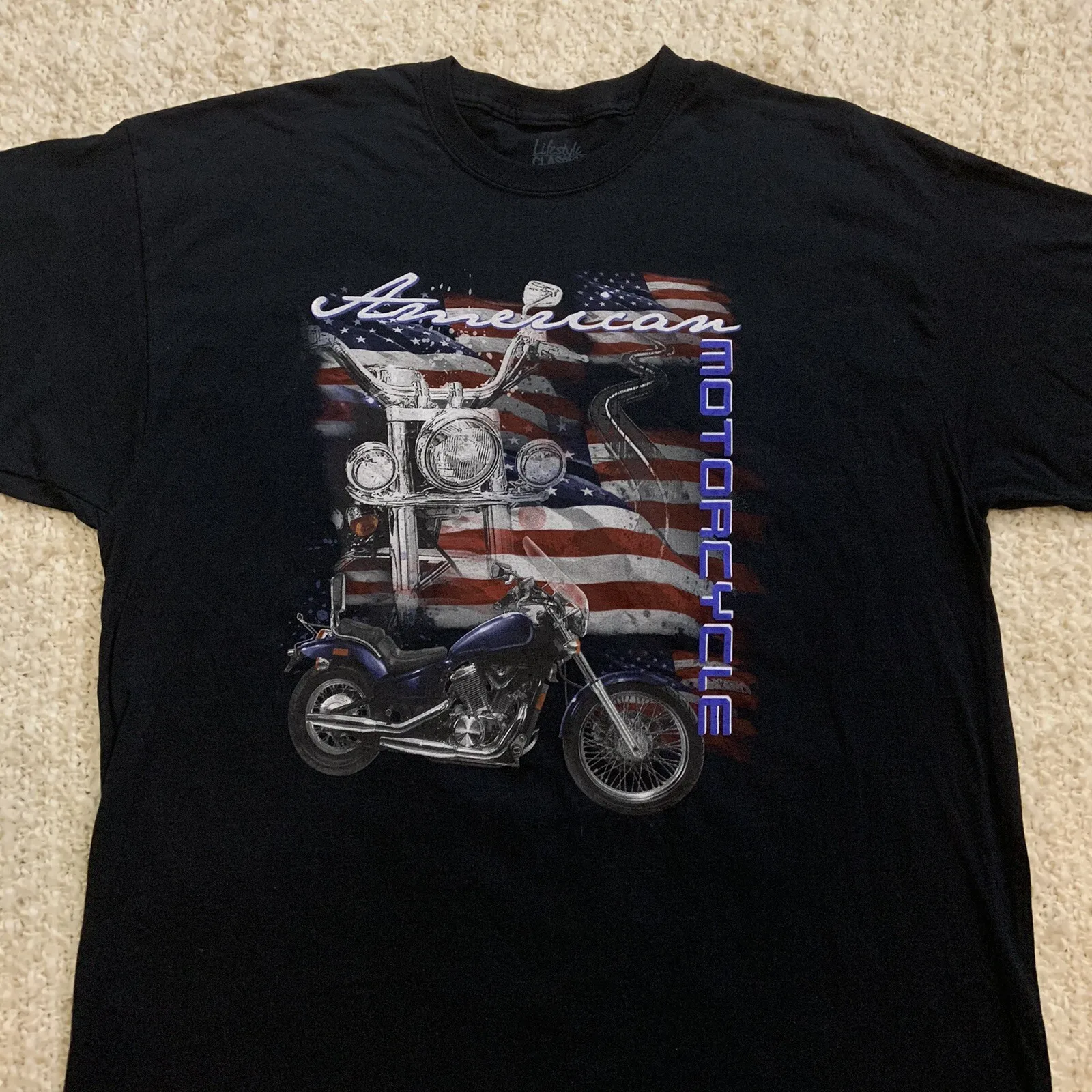 Classic American Motorcycles T-Shirt 100% Cotton O-Neck Short Sleeve Summer Casual Mens T-shirt Streetwear