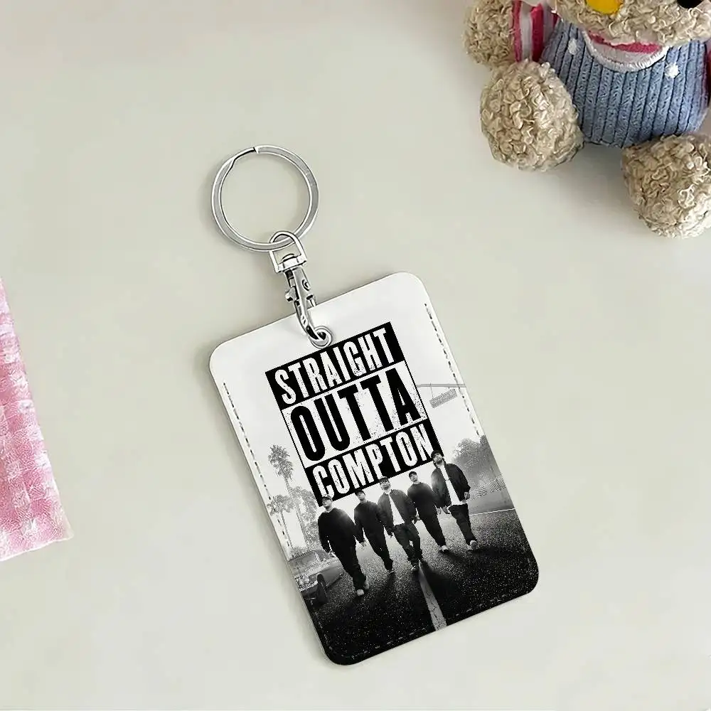 Band N.W.A-A Card Holder for Home Use Bank Credit Card Protective Sleeve Student ID Key Chain Cover