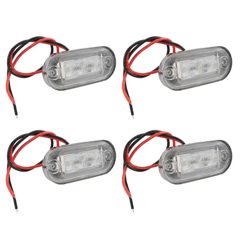 Efficientt - 4 lampes de signalisation marines 12V, grandes, étanches, à LED, pour bateaux, escaliers et ponts