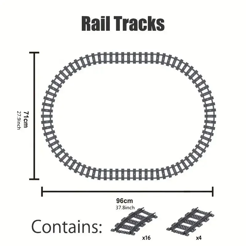 Technical Electric Train Sets City Cargo Steam Railway Engineering Tracks RC Car Building Blocks Toys For Children Boys Gifts