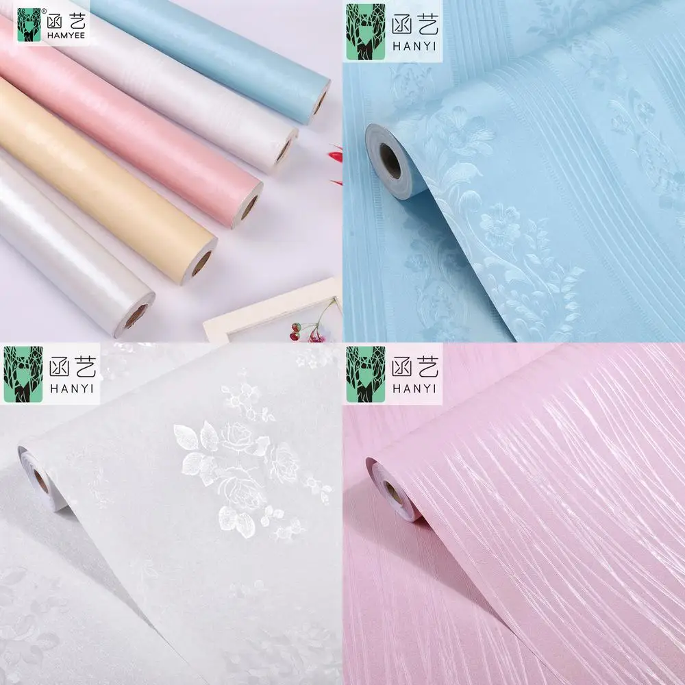 

Self Adhesive Wallpaper Solid Color Pattern Bedroom Background Wall Decal PVC Wallpaper for Wholesale Plain Wall Covering