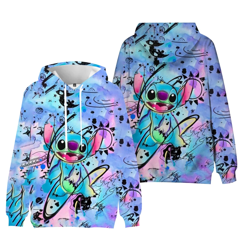 New Christmas Stitch Printed Hoodie for Women, Fashion Street Sports Shirt for Women, Casual Dress for Women, Disney Stitch Hood