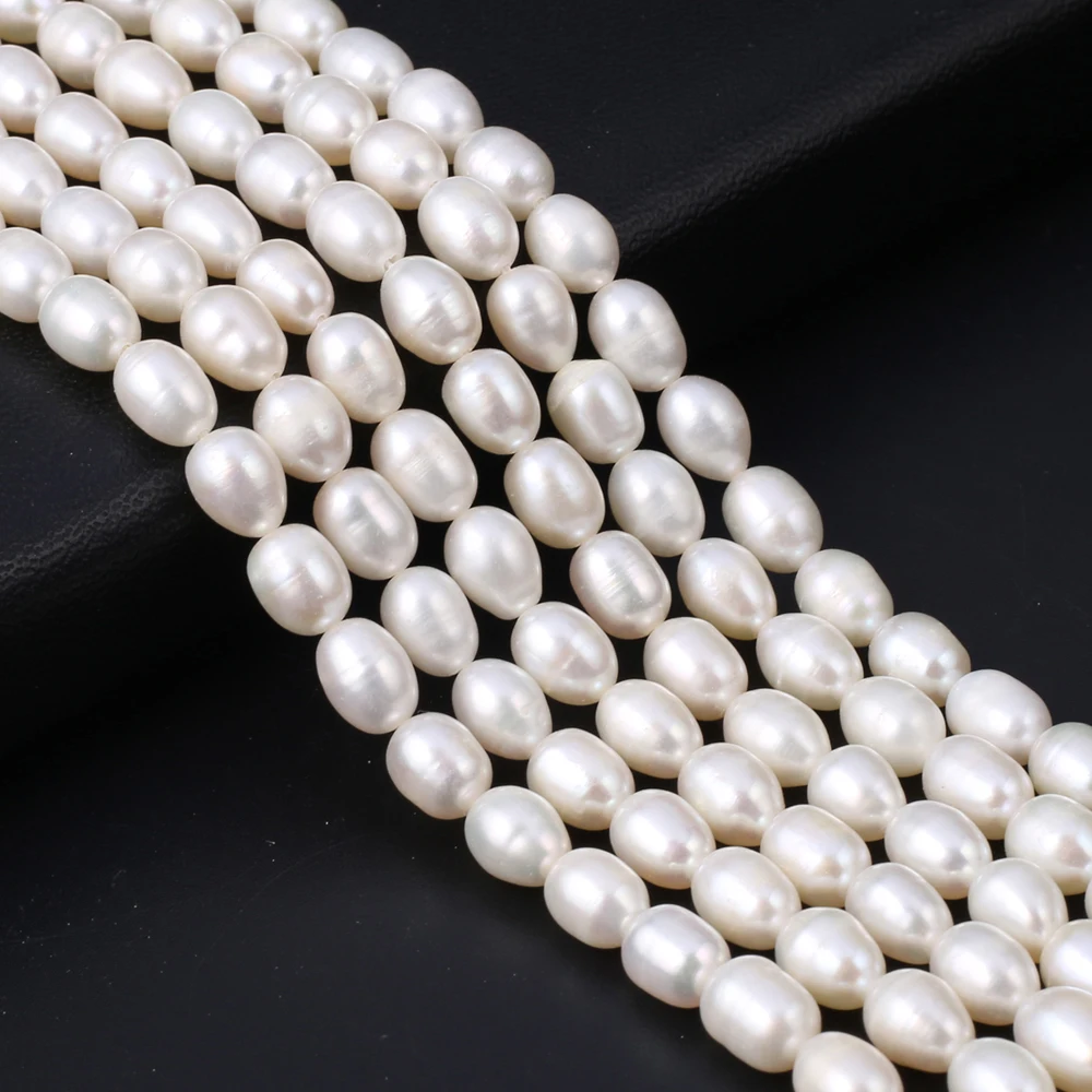 Natural Freshwater Pearl  AA Grade 6-7mm Cultured Rice Shape Loose Beads for DIY Jewelry Making Necklace Bracelet Accessories