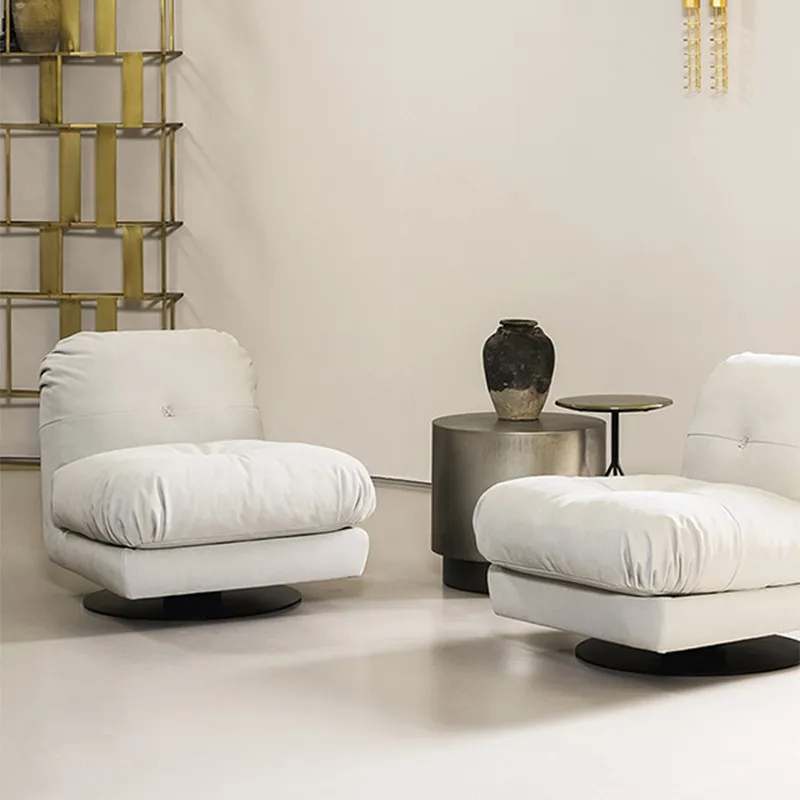 Modern simple white fabric cloud living room chair modern leisure chair living room home balcony single sofa