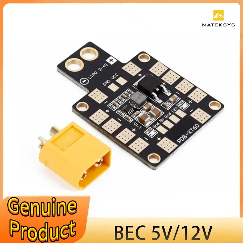

Matek Systems 3A PDB Distribution Module XT60 with Double BEC 5V/12V for FPV Drone