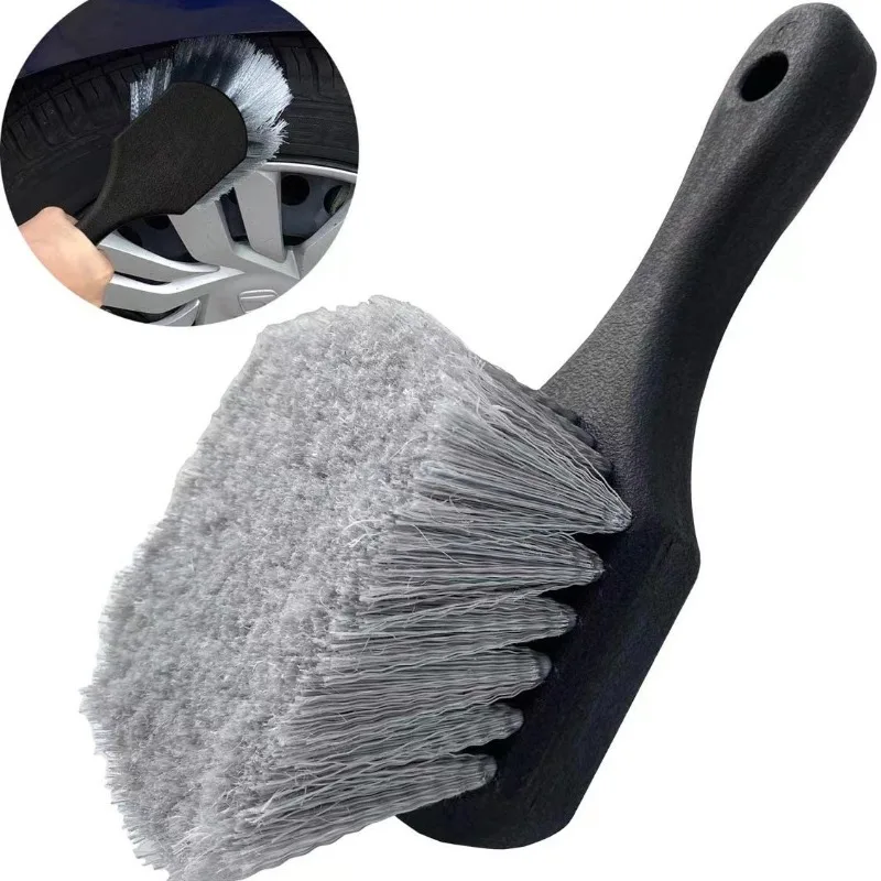 Hot-selling car tire cleaning brush PVC flowering brush soft bristle wheel hub gray brush floor mats, cleaning car supplies