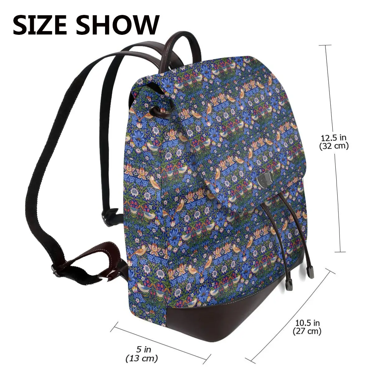 William Morris The Strawberry Thief Bookbag School Student Bags Hiking Travel Daypack for Women Fashion Derma Backpack