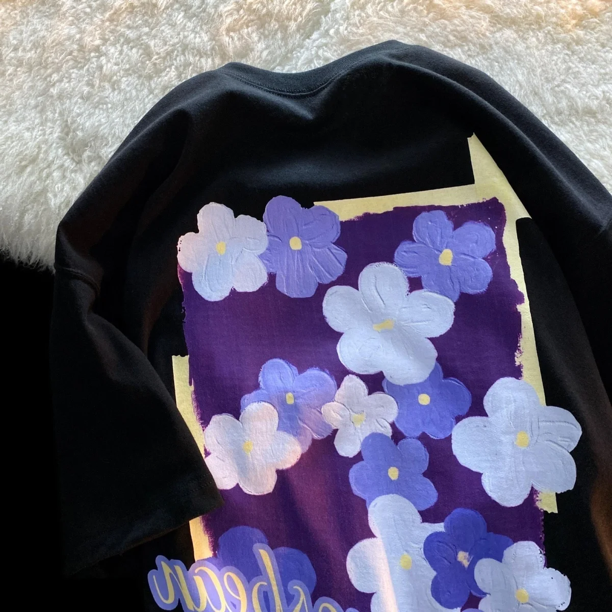 تي شيرت نسائي قصير الأكمام بتصميم كوري عتيق جمالي كاجوال فضفاض مناسب مريح برسومات علوية صيفية أنثوية ملابس يومية للشارع #2