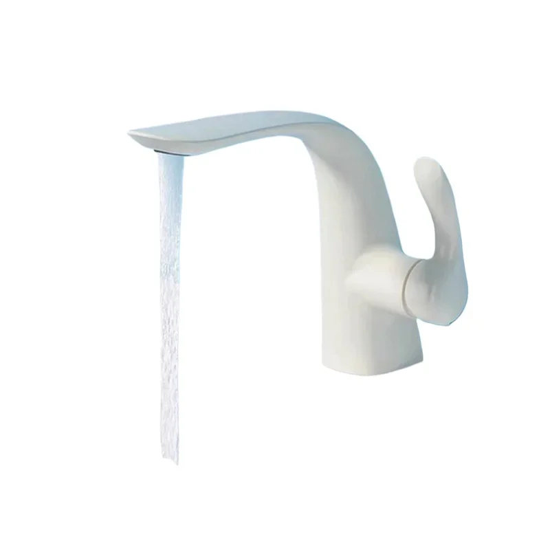 

Минималистичный смеситель с двойным управлением для горячей и холодной воды, смеситель для раковины в ванной комнате, под столешницей, одно отверстие, горячая и холодная вода