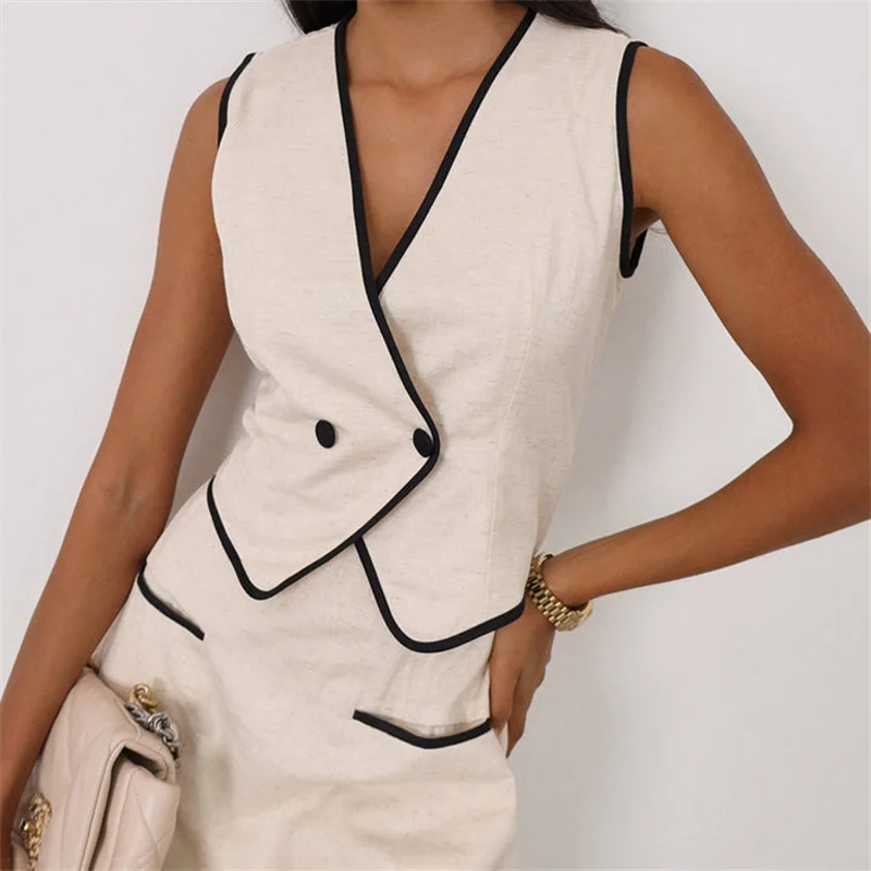 Summer Mini Skirt Shorts 2 Piece Set Woman Outfit 2026 Fashion Cotton Sleeveless Crop Top With High Waist Shorts Set Female Suit