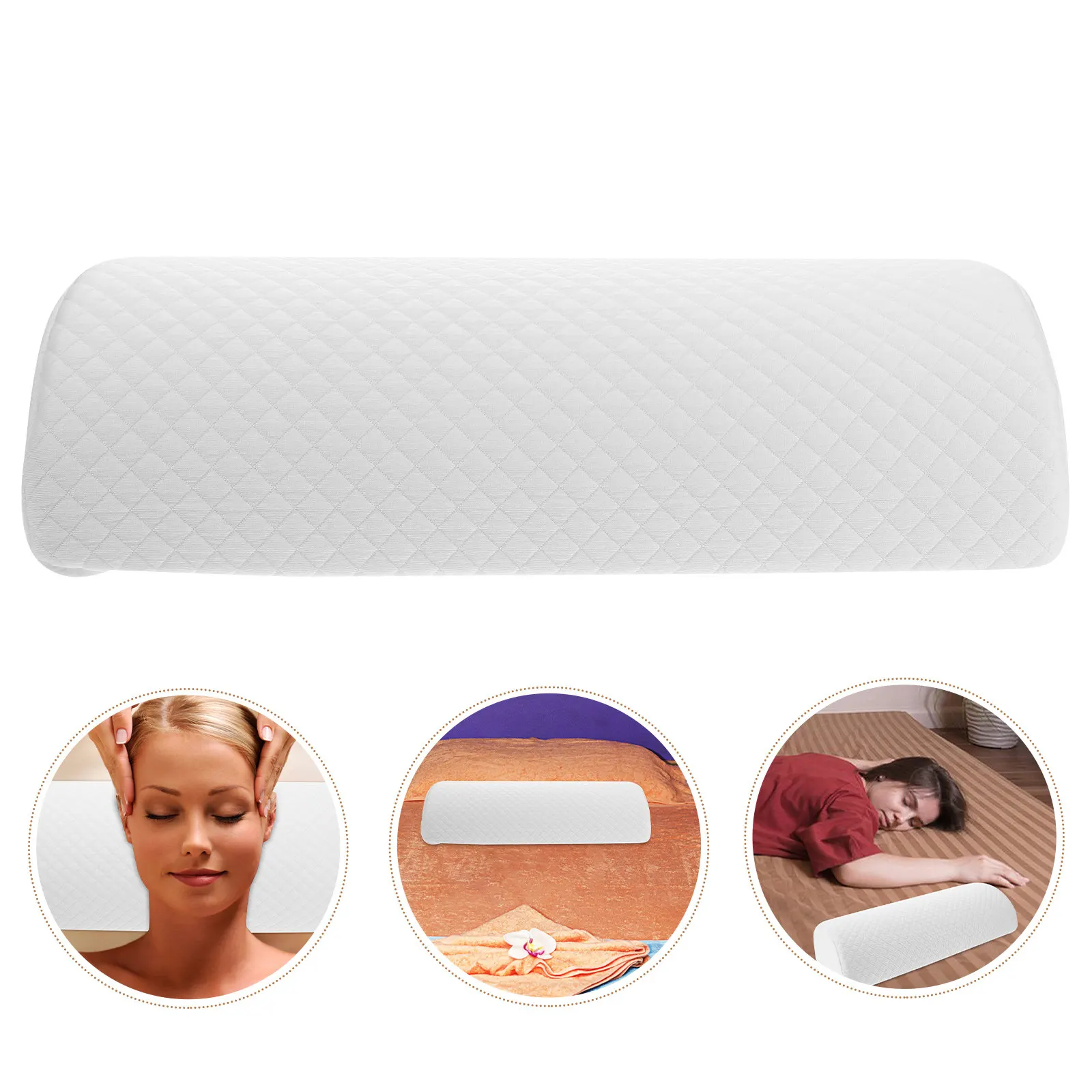 Half Moon Bolsters Pillow Semi Roll Leg Wedge Lumbar Support Cushion for Legs Knees Lower Back Sleep Relaxation