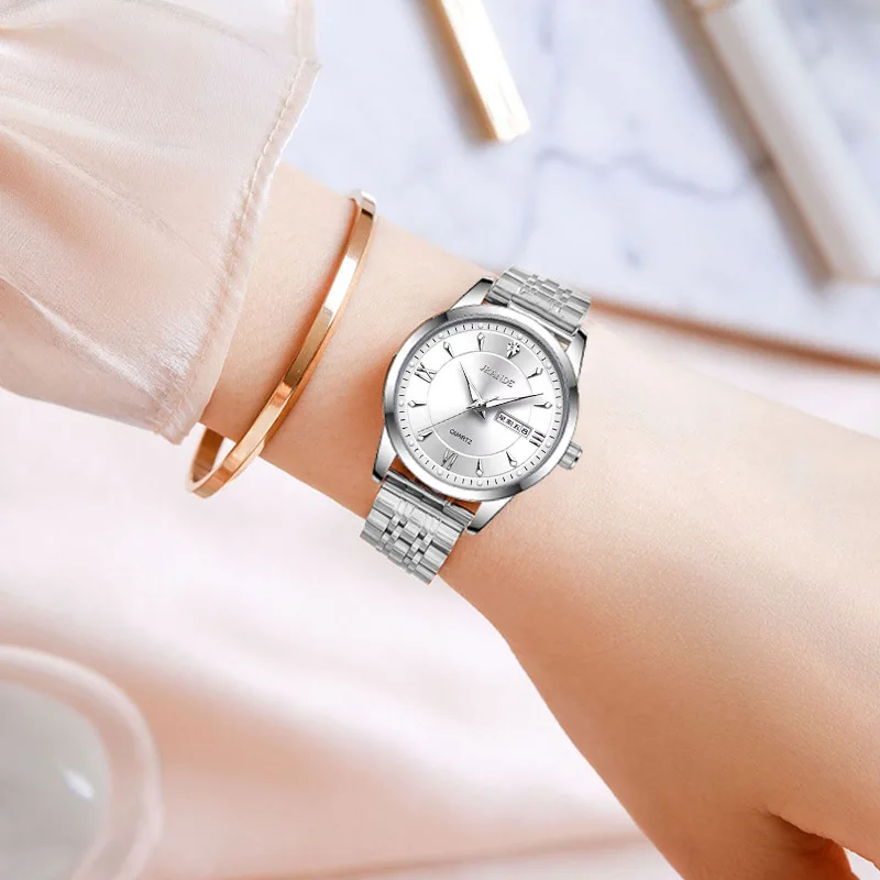 Elegant Women'S Wristwatch, Stylish And Sophisticated Quartz Watch With Dual Calendar Display, A High-End Timepiece For Women.