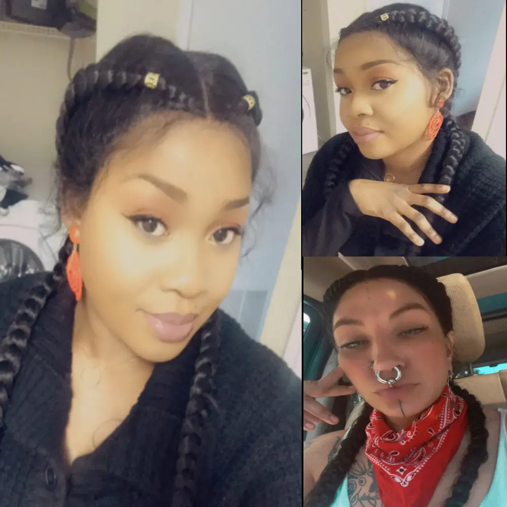 Sylvia Synthetic Lace Front Braided Wigs with Baby Hair Black Double Dutch Box Braids Wig for Black Women Synthetic Braid Wigs