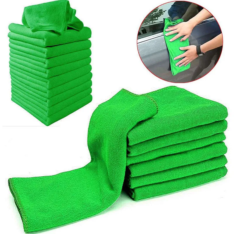 New 10pcs 25*25CM Car Soft Microfiber Absorbent Wash Cleaning Polish Towel Cloth