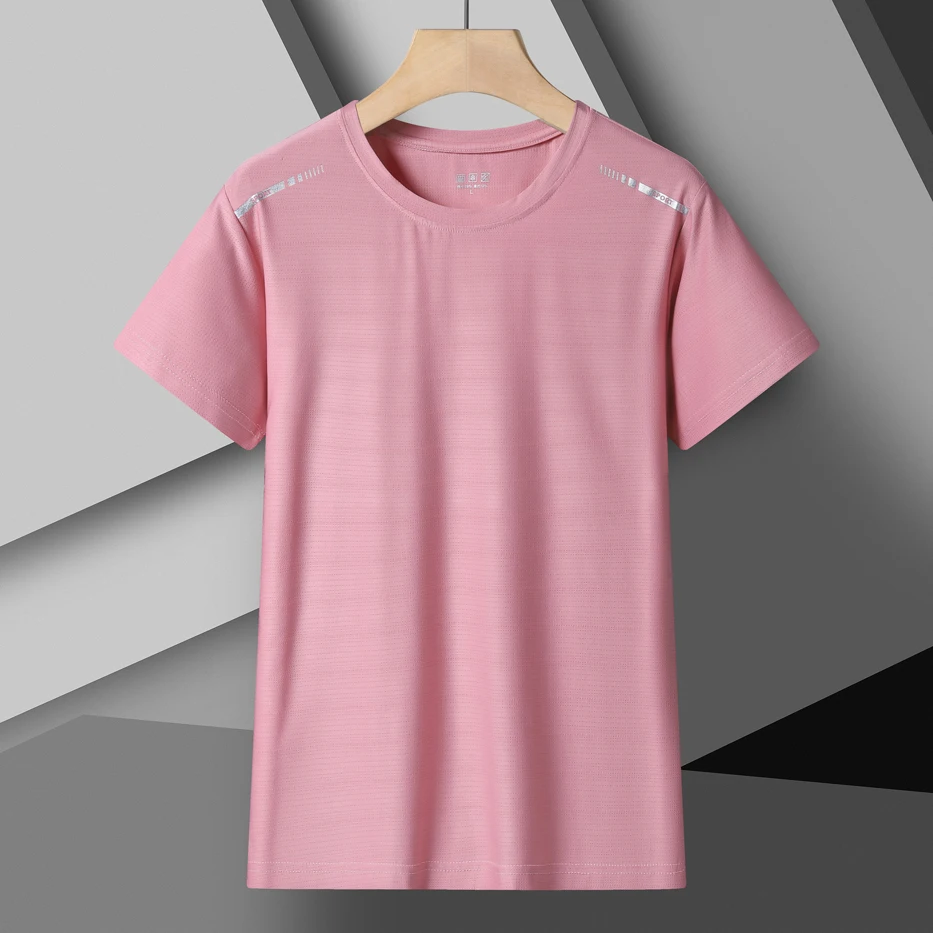 Women Running T-Shirt Reflective High Elastic Breathable Running Sports T-Shirt Summer Quick-Drying Ice Silk Cool Short Sleeves