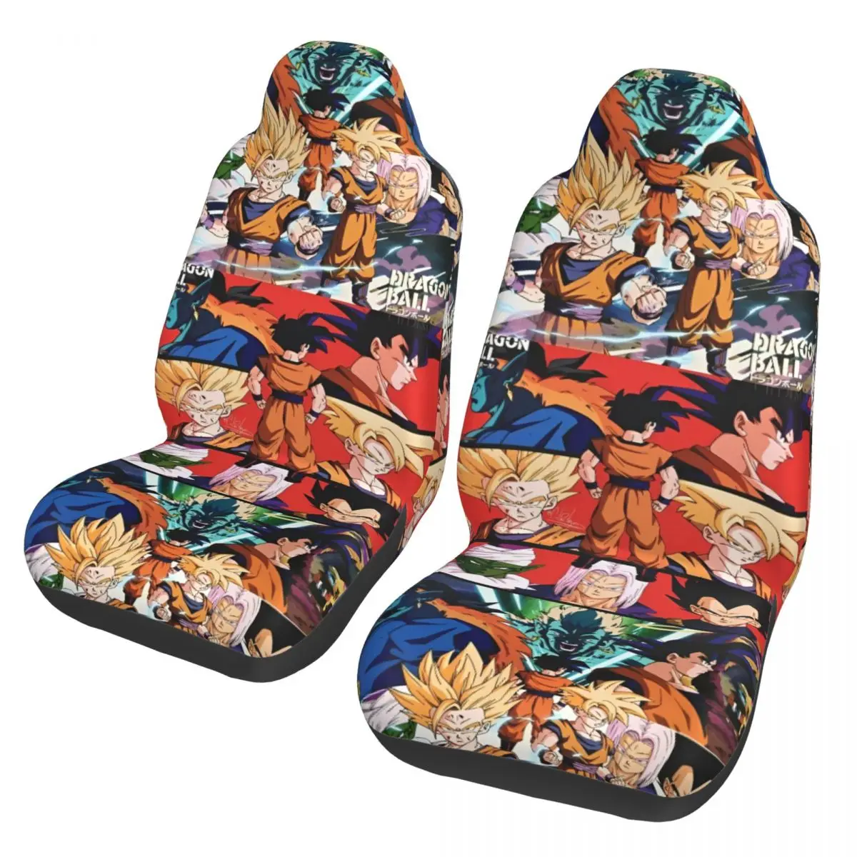 

Чехлы для автомобильных сидений DragonBallZ для передних сидений, гибкие чехлы для салона легковых автомобилей, грузовиков, фургонов, внедорожников, комплект из 2 штук