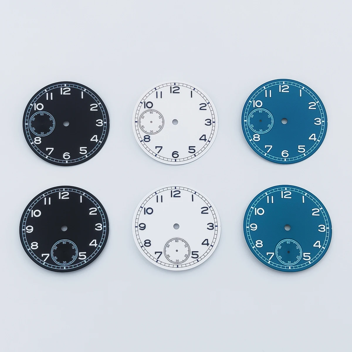 Manbushijie 37mm Zifferblatt in Schwarz, Weiß und Blau mit Leuchteffekt, passend für ETA 6498 ST3620 Uhrwerke