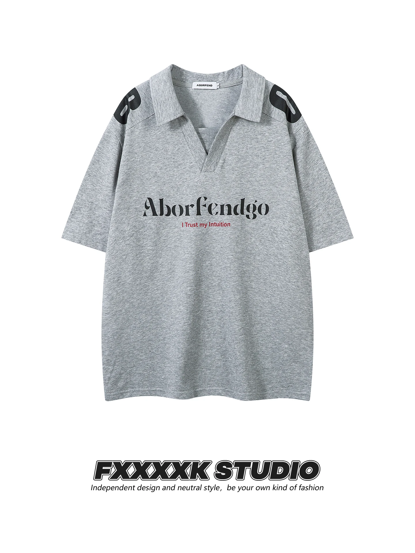 

Свободная футболка FXK Original Vintage Sport с открытым воротником и буквенным принтом, повседневный топ для мужчин и женщин