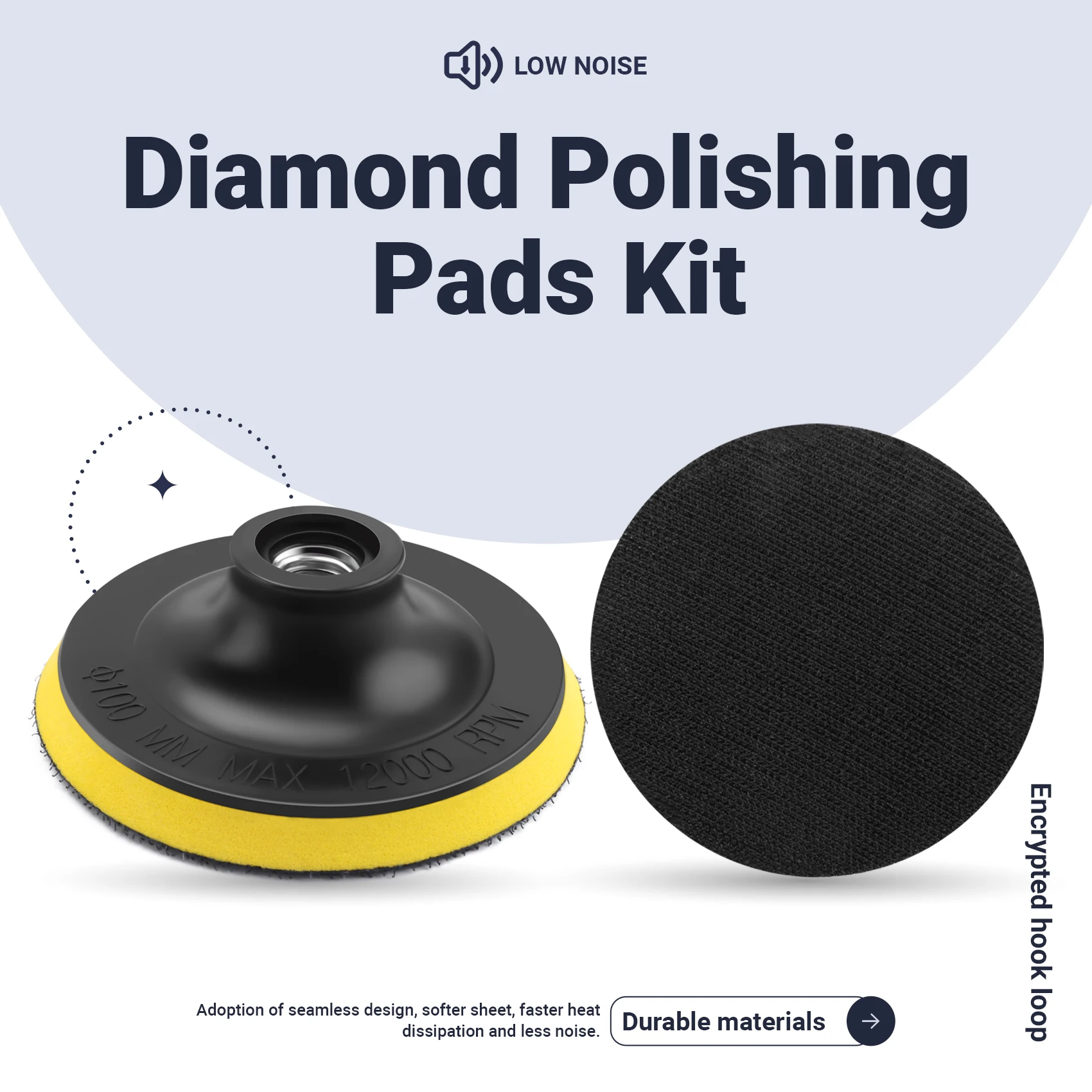 16Pcs Diamond Polishing Pads Kit 4 Inch 100Mm Wet/Dry for Stone Concrete Marble Polishing Use Grinding Discs