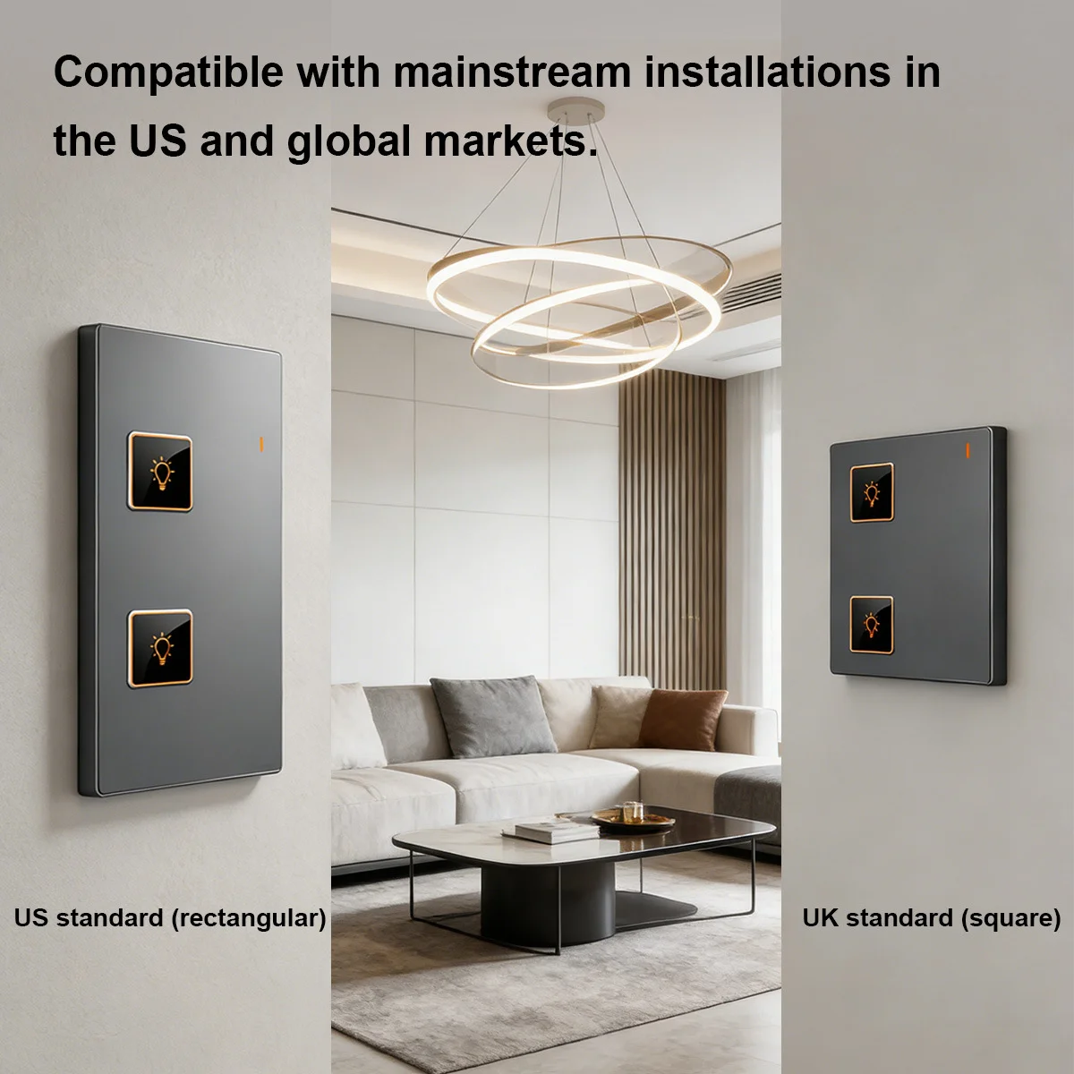 

Tuya Zigbee Smart Switch WiFi intelligence Home US Standard 1/2/3/4-way Smart Switch Works with Alexa Google Home