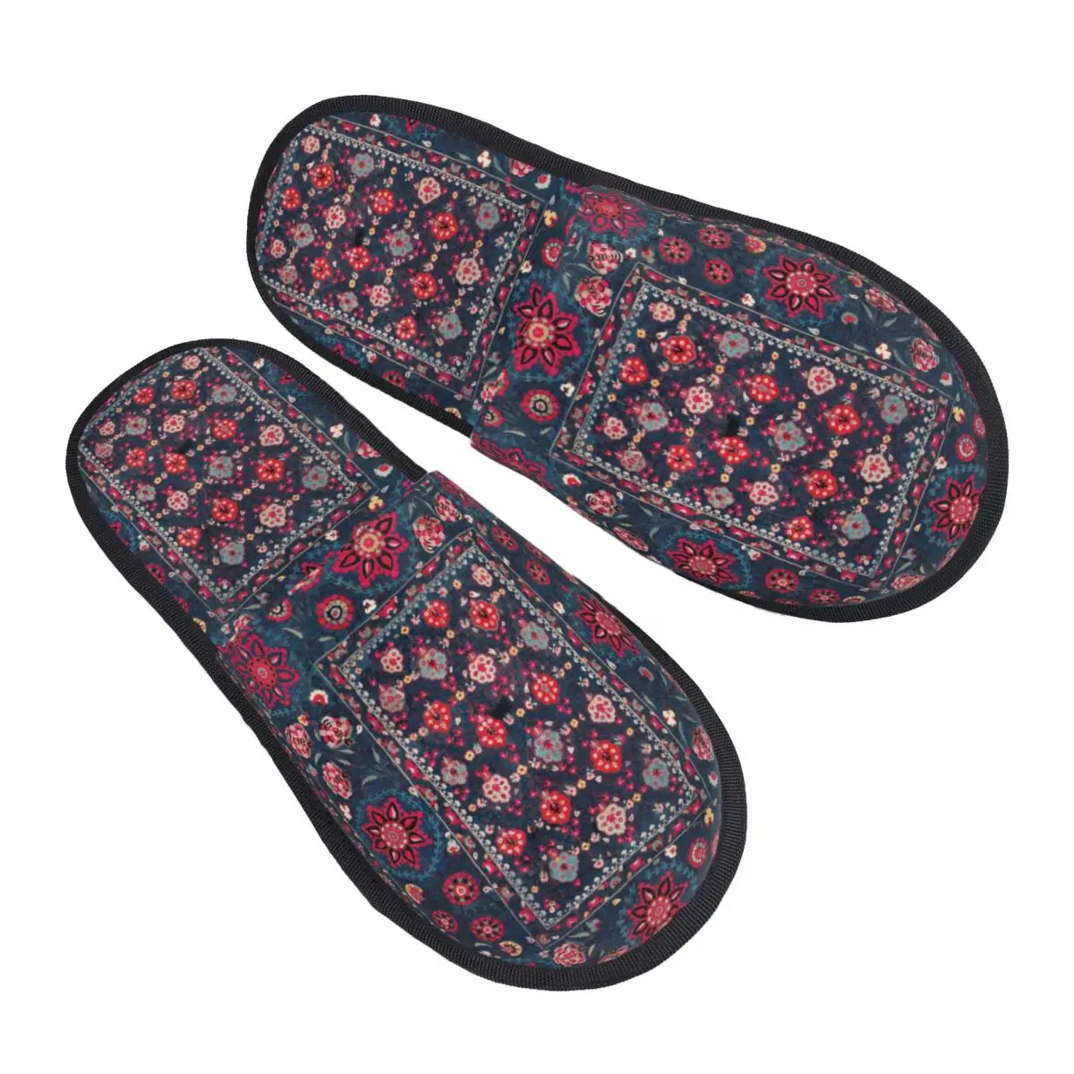 

Custom Antique Bohemian Persian Embroidery Guest Slippers for Hotel Women Geometric Ethnic Floral House Slipper