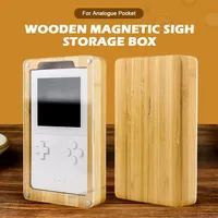 Storage Box Magnetic Bamboo Wooden Box Case Shell Display Box Acrylic Transparent Cover ﻿For Analogue Pocket For AP Game Console