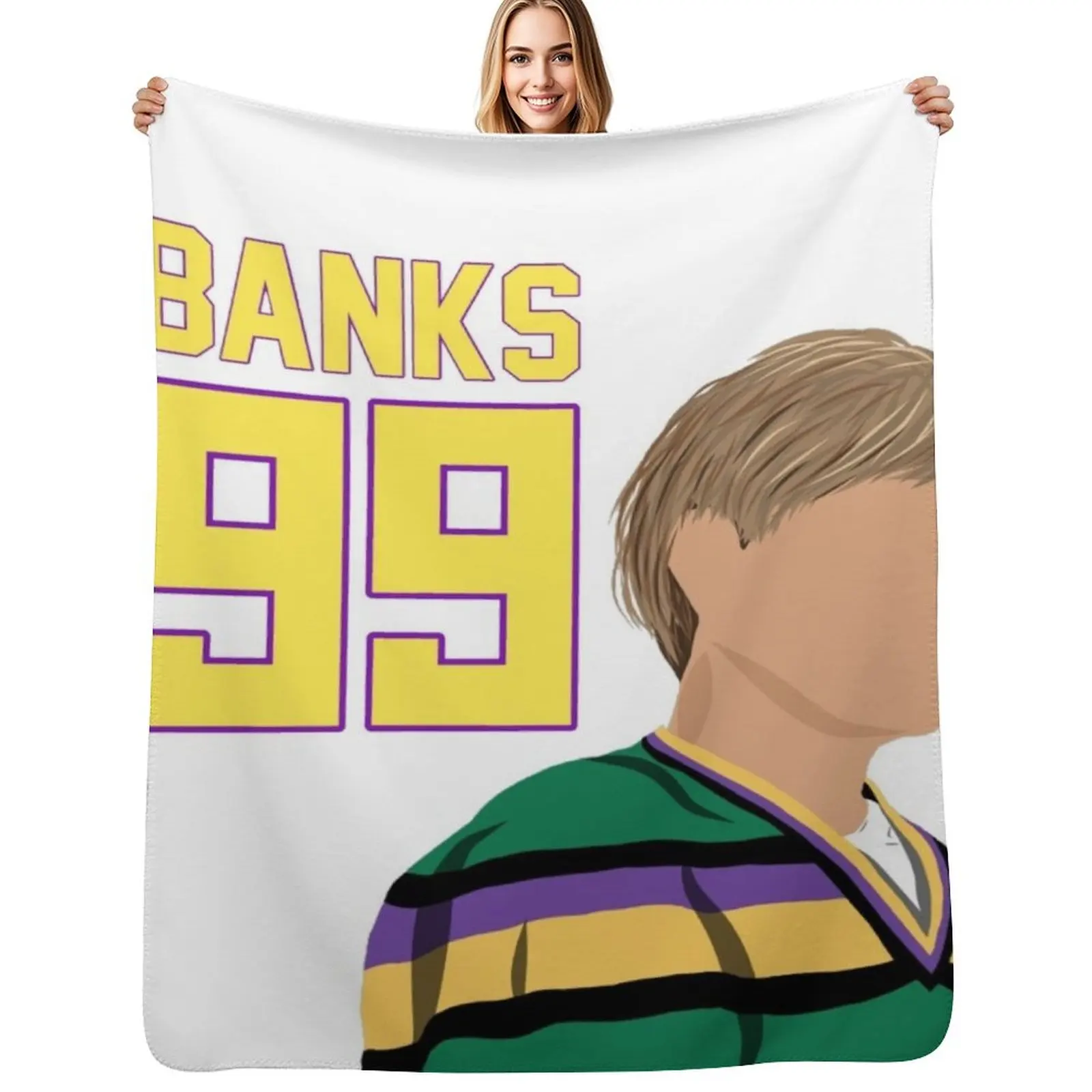 Adam Banks Throw Blanket Plaid Personalized Gift Cute Plaid anime Camping christmas decoration Blankets