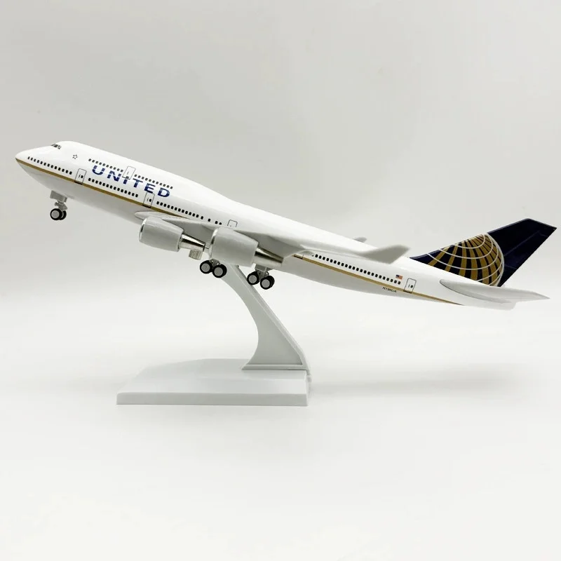 

30CM Diecast Resin United Airlines B747 Aircraft Model Airplane Simulation Finished Souvenir Hobby Collection Toy Gift