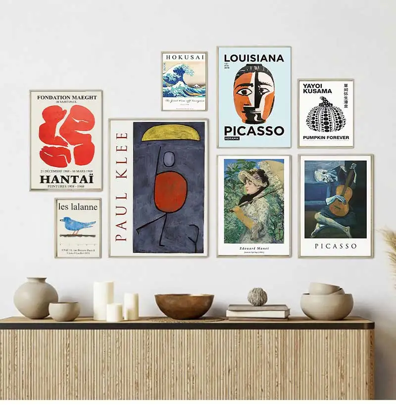 Paul Klee Yayoi Kukasa Hokusai Eclectic Wall Art Painting Canvas Nordic Posters And Prints Wall Pictures For Living Room De Corr