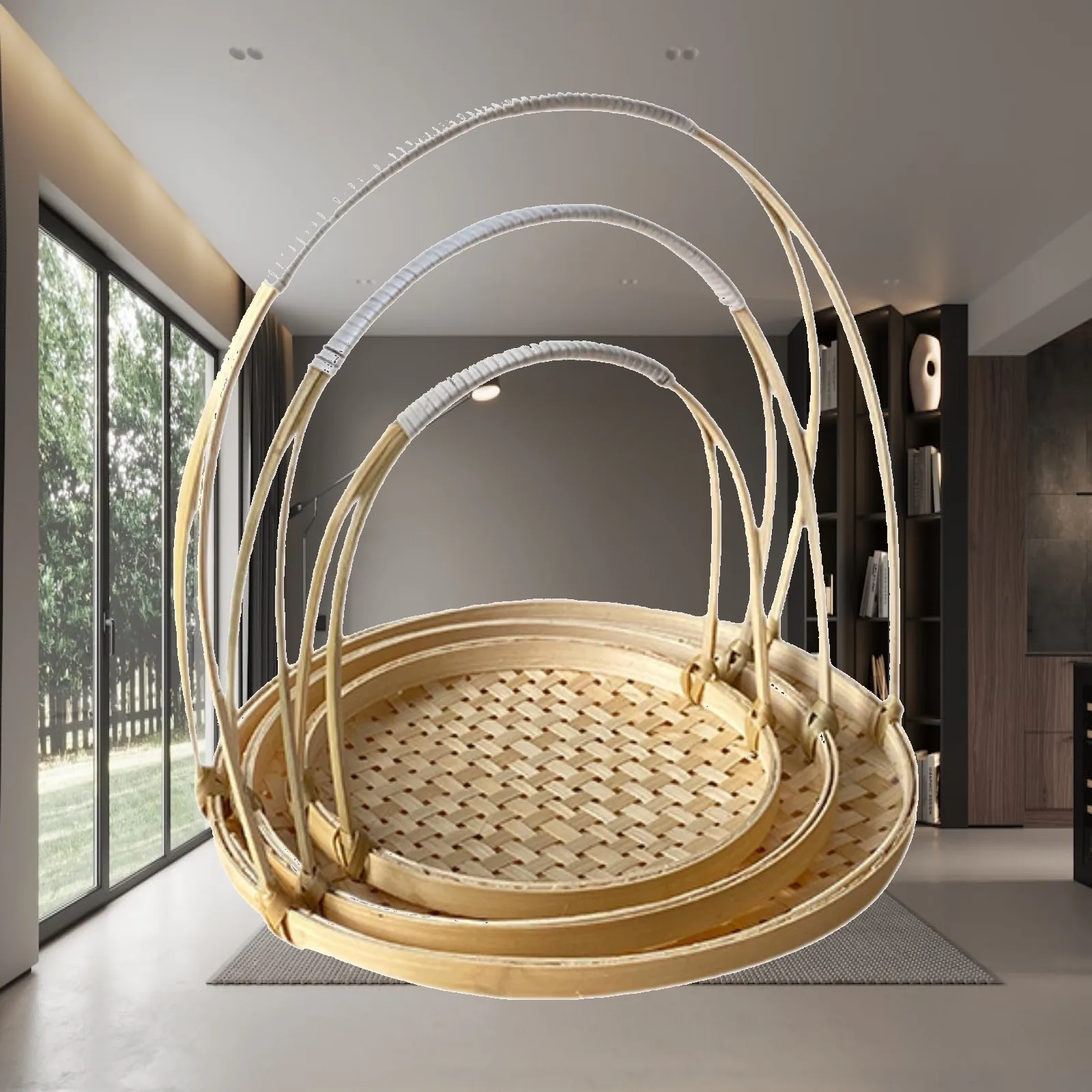 3 Pieces Woven Fruit Basket Versatile Food Storage for Kitchen Table