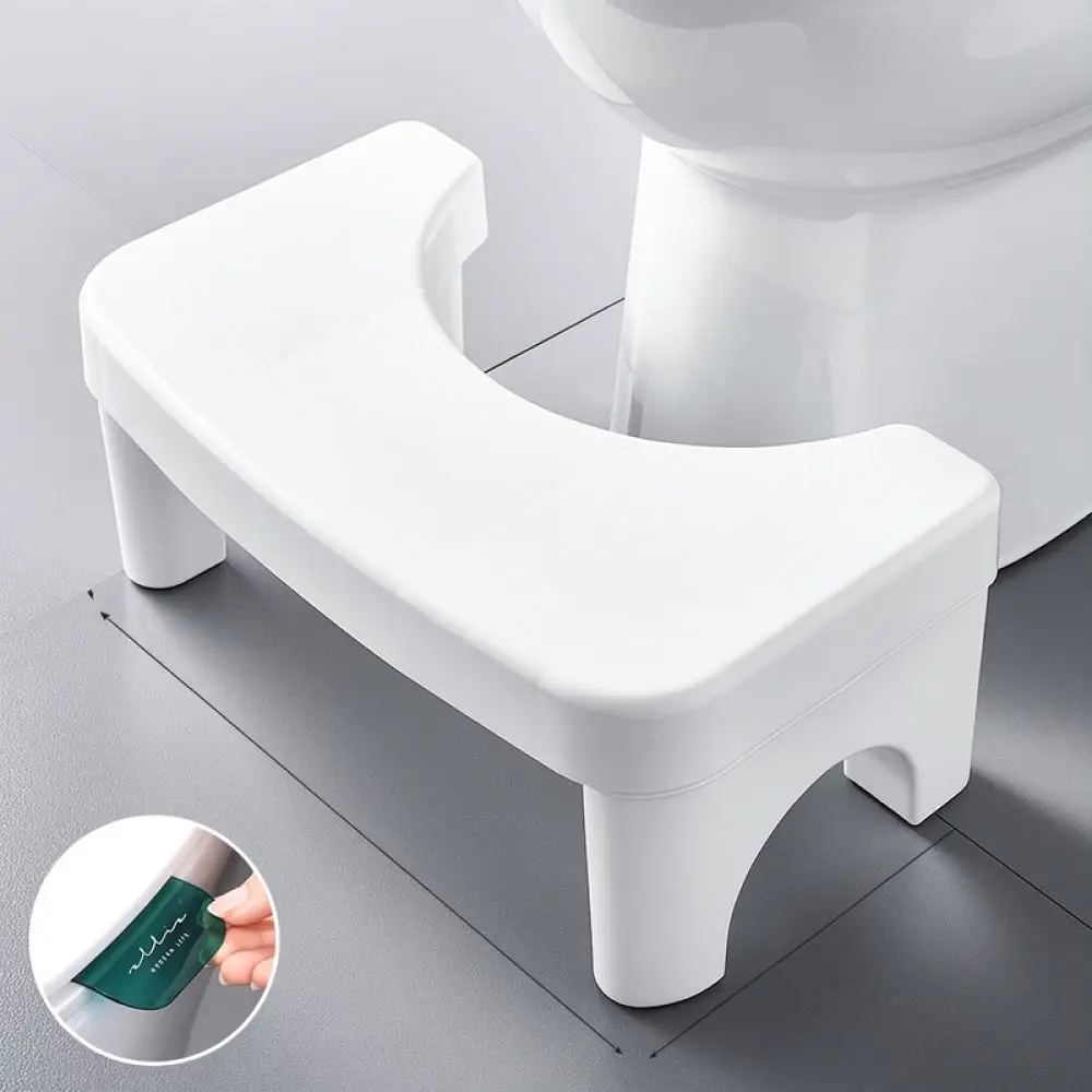 Ergonomic Toilet Stool For Bathroom Use Anti Slip Durable Plastic Footrest Thickened Stool For Home Restroom