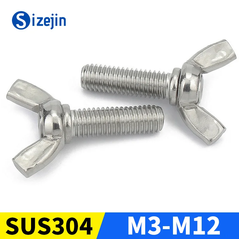 

Wing Head Thumb Screw Butterfly Bolts 304 Stainless Steel Claw Hand Tighten Toolless Adjust Bolt 1-10pcs M3 M4 M5 M6 M8 M10 M12