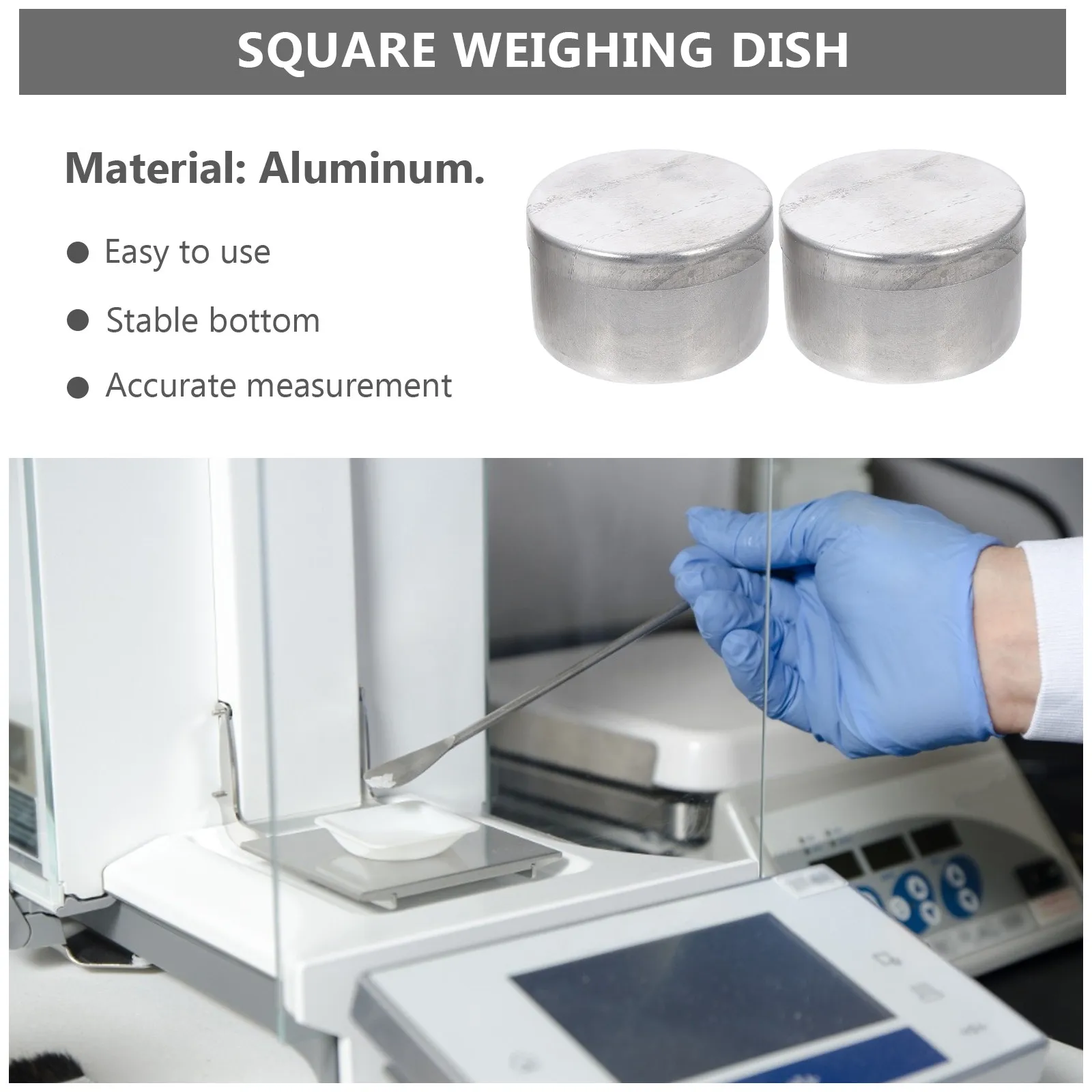 3Pcs Aluminum Instrument Weighing Holder Easy to Use Smooth Safe Surface Weighing Dish for Labs Soil Collection Chemistry