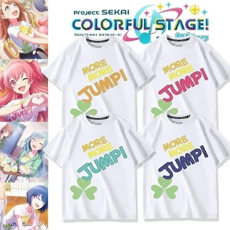 

Аниме-проект Sekai Hanasato Minori, футболка с короткими рукавами и принтом для косплея, повседневная футболка, модные винтажные рубашки, универсальные летом