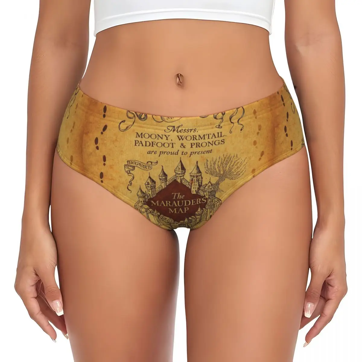 Calzones Personalizados de Harry Potter, Películas de Aventuras Mágicas, Ropa Interior Elástica para Mujer, Regalo de San Valentín