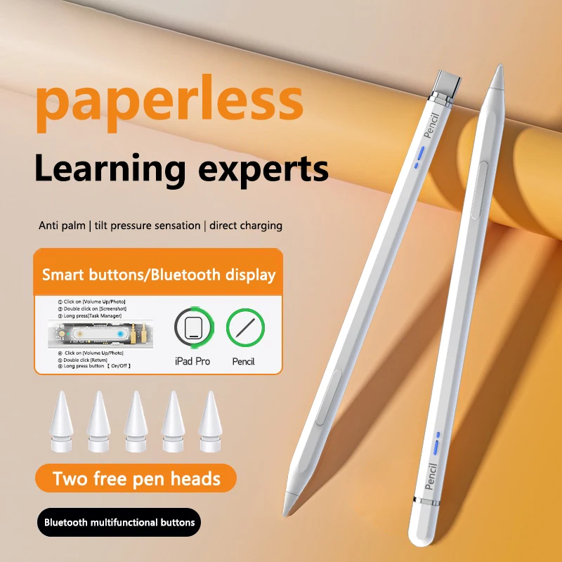 

Magnetic Adsorption Pencil Stylus Pen for Apple Pencil iPad 11 2025 Pens Battery Display Palm Rejection for Apple Pencil 2 1