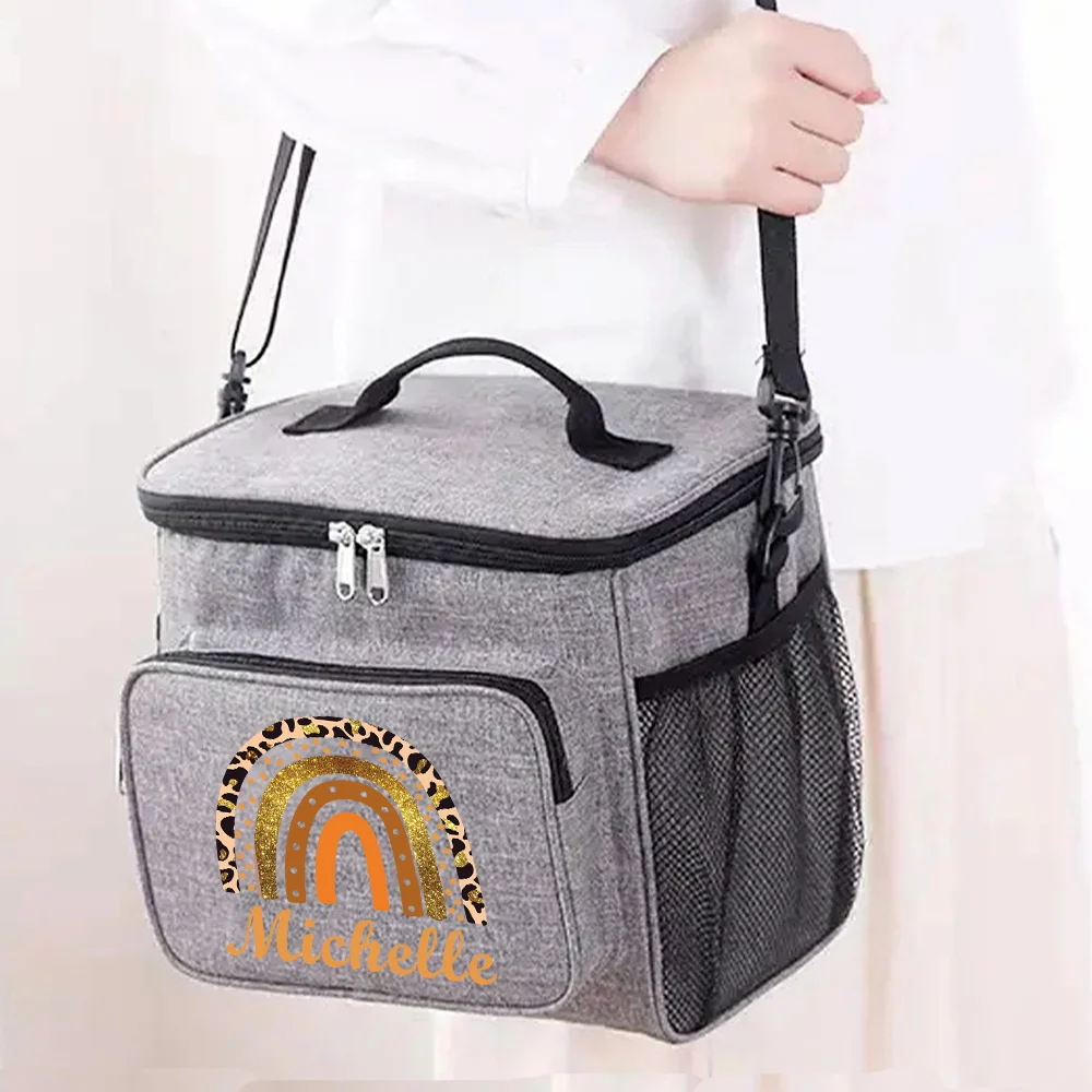 شخصية مخصصة اسم واحد الكتف معزول حقيبة الغداء مكتب بينتو الحقيبة العملي مقبض حقيبة أكياس صندوق الغداء بسيطة #3