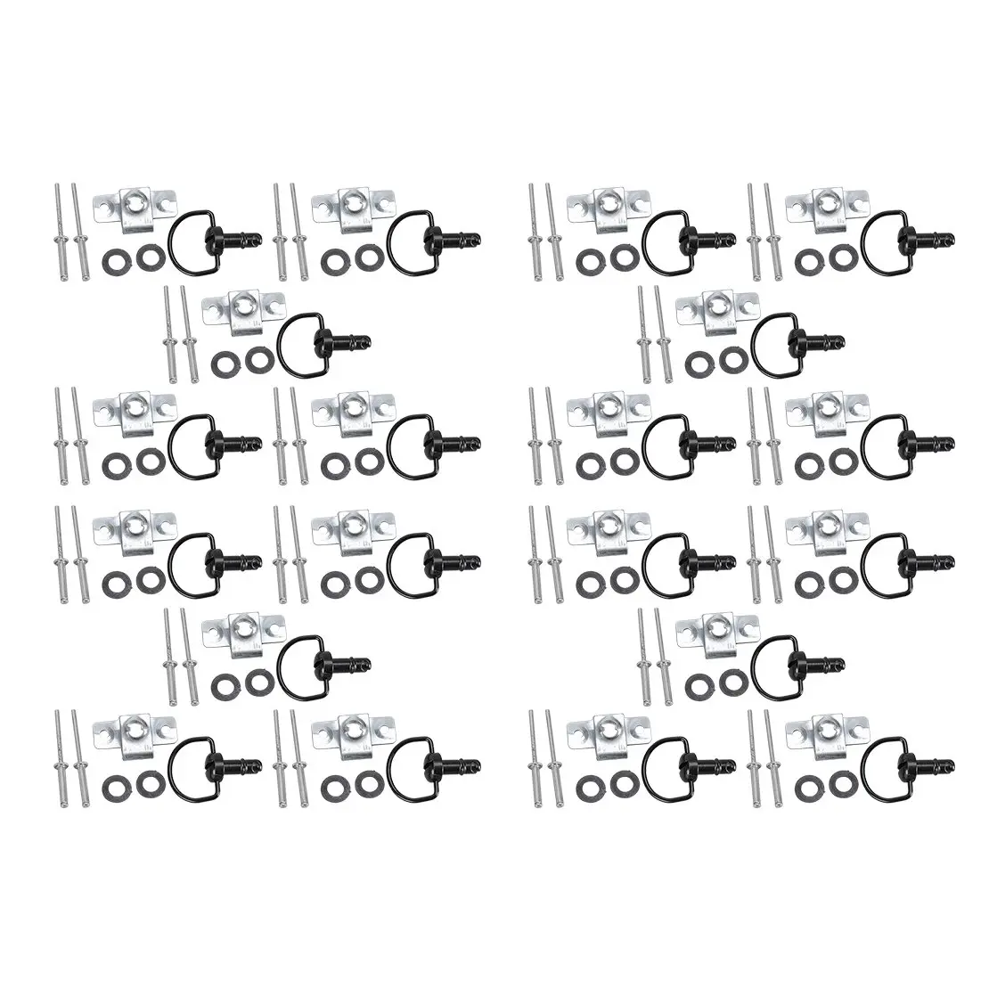20 Sets Motorcycle 17mm 1/4 Turn Quick Release Race Fairing Fastener Clip D-Ring Pin Washer Fit For Honda Yamaha Suzuki Kawasaki