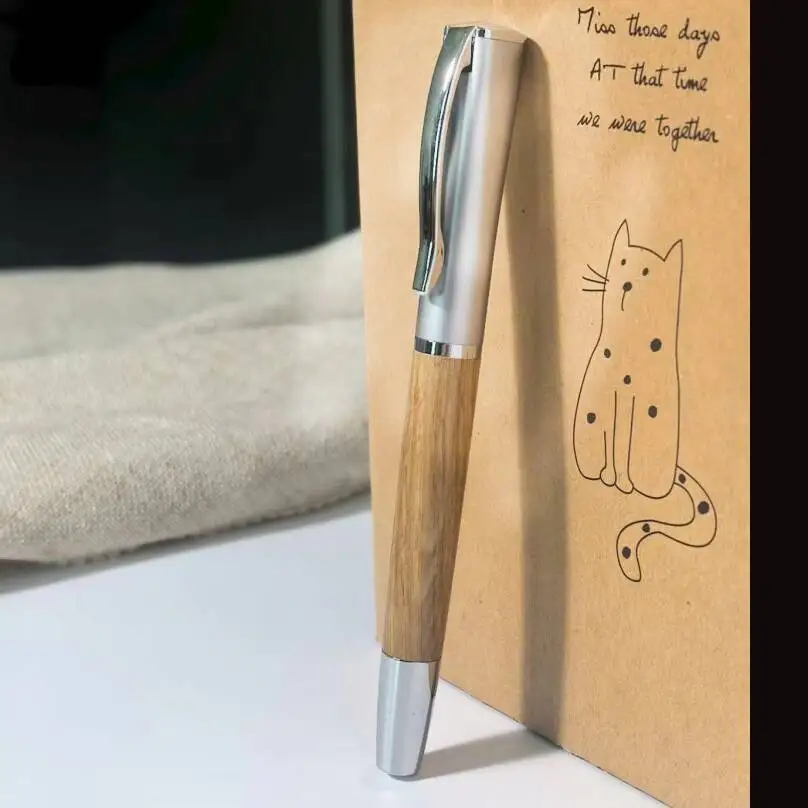 

High-End Solid OAK Wood Fountain Pen Germany Nib Teacher's Day Gift Oak Adult Business Office Student Calligraphy Pen