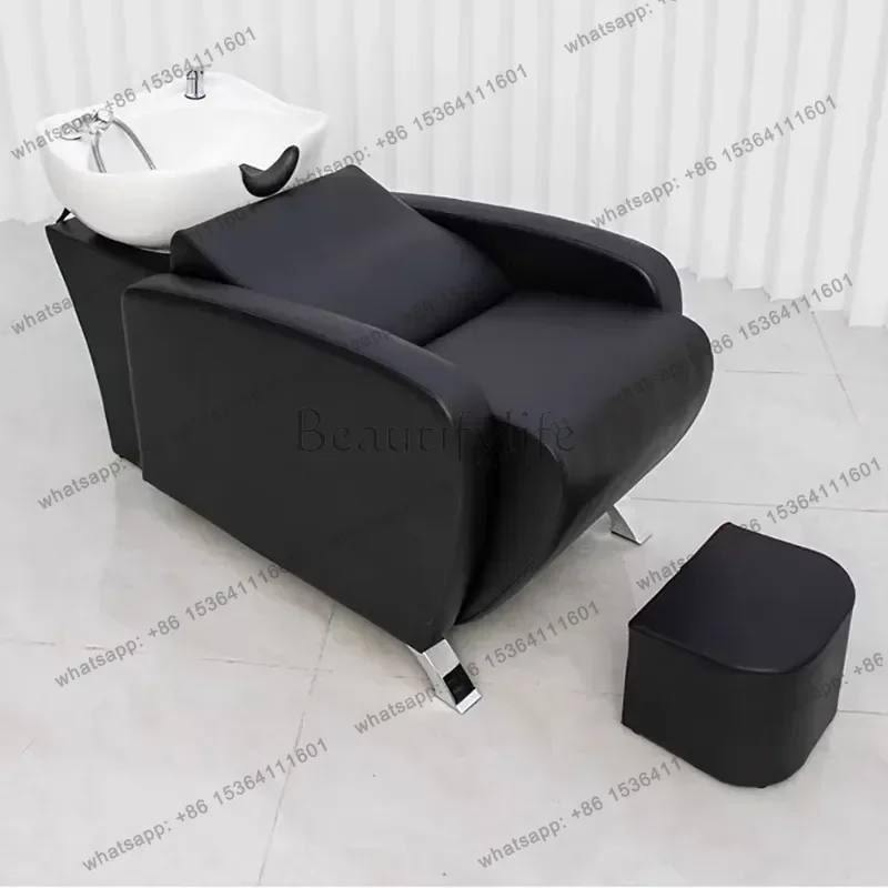 Fashion Luxury Shampoo Bed Massage Luxury Nordic Delicacy Shampoo Recliner Ergonomic Simple Cadeira De Barbearia Salon Furniture